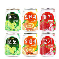 韩国进口九日多口味果肉果汁饮料休闲聚会网红零食238ml*6罐