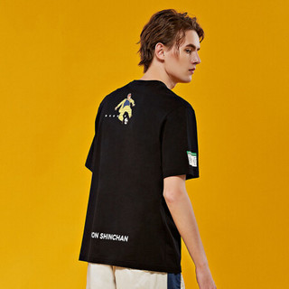 Kappa卡帕蜡笔小新联名男运动短袖休闲印花T恤夏季半袖2020新款|K0A52TD94G 黑色-990 XL
