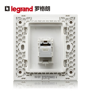 TCL罗格朗开关插座面板仕典白色一位单电脑网络网线墙壁电源86型