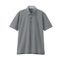 無印良品 MUJI 男式 凉爽珠地网眼编织 POLO衫 灰色 XS