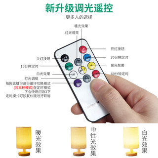 博洛莱 遥控台灯床头节能卧室插电款宿舍睡觉房间睡眠夜光暖光USB小夜灯