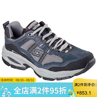 SKECHERS斯凯奇男鞋工装鞋运动鞋低帮拼色系带51241 NAVY / GRAY 7