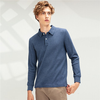 佐丹奴（Giordano） POLO衫 佐丹奴（Giordano） Polo厚实华夫格长袖POLO01010783 04雪花靛紫蓝 小码