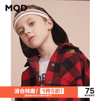[F]马骑顿 MQD童装女童春装外套连帽假两件新款儿童洋气格子韩版百搭潮