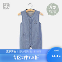 好孩子童装2019春款婴幼儿无袖背带连身衣 男女宝宝外出哈衣爬服 靛蓝 59cm