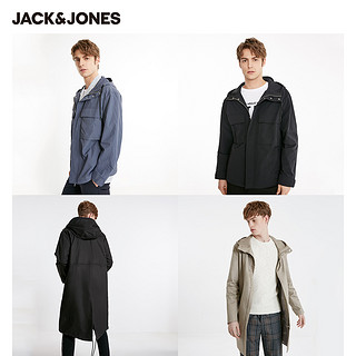JackJones杰克琼斯outlets潮流时尚格纹中长款休闲风衣男外套专辑