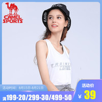 【骆驼 CAMEL官方清仓】运动女款圆领背心美背外穿时尚百搭印花健身背心