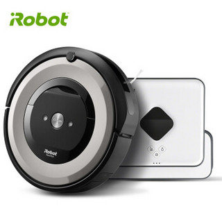 iRobot 扫擦组合 擦地扫地机器人 智能家用全自动洗地拖地吸尘器 e5+381套装