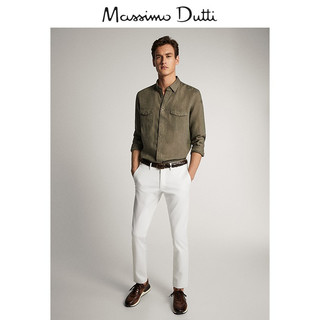 春夏折扣 Massimo Dutti男装 亚麻双口袋设计男士衬衫上衣  00147147500