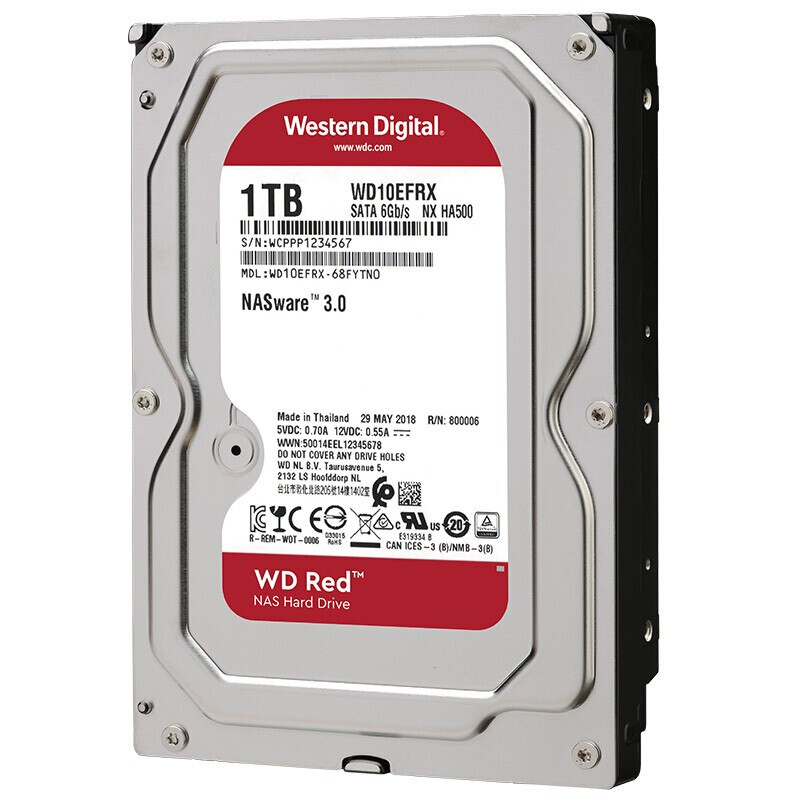 Western Digital 西部数据 WD10EFRX 3.5英寸台式机硬盘 SATA 1TB 红色