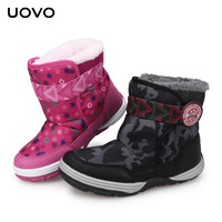 优沃 儿童靴子2020新款秋冬季中小童男童雪地棉靴加绒加厚女童短靴