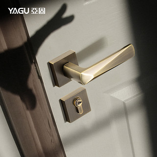 YAGU 亚固 室内门锁家用美式青古铜门锁简约现代北欧卧室房磁吸门锁