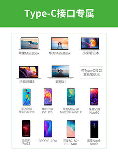 绿联苹果电脑转换器macbook pro笔记本分线usb转接头hdmi/vga网线网卡接口通用华为小米手机type-c扩展坞拓展