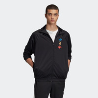 阿迪达斯官网 adidas 三叶草 REF/MET TT 男装运动外套FS7323 黑色/金属锡 XS(170/84A)