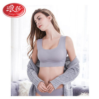 浪莎内衣女无钢圈文胸聚拢瑜伽运动睡眠文胸一片式无痕美背胸罩 R18179款【1件装】黑色 M码【建议100-120斤，75BC/80AB】