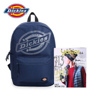 Dickies 双肩包新品男女背包大容量电脑包旅游休闲包学生书包 大logo蓝色