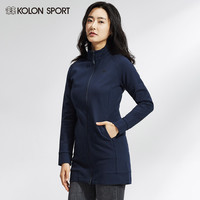 KOLONSPORT可隆冲锋衣女 春夏针织立领中长款棉服保暖外套夹克女