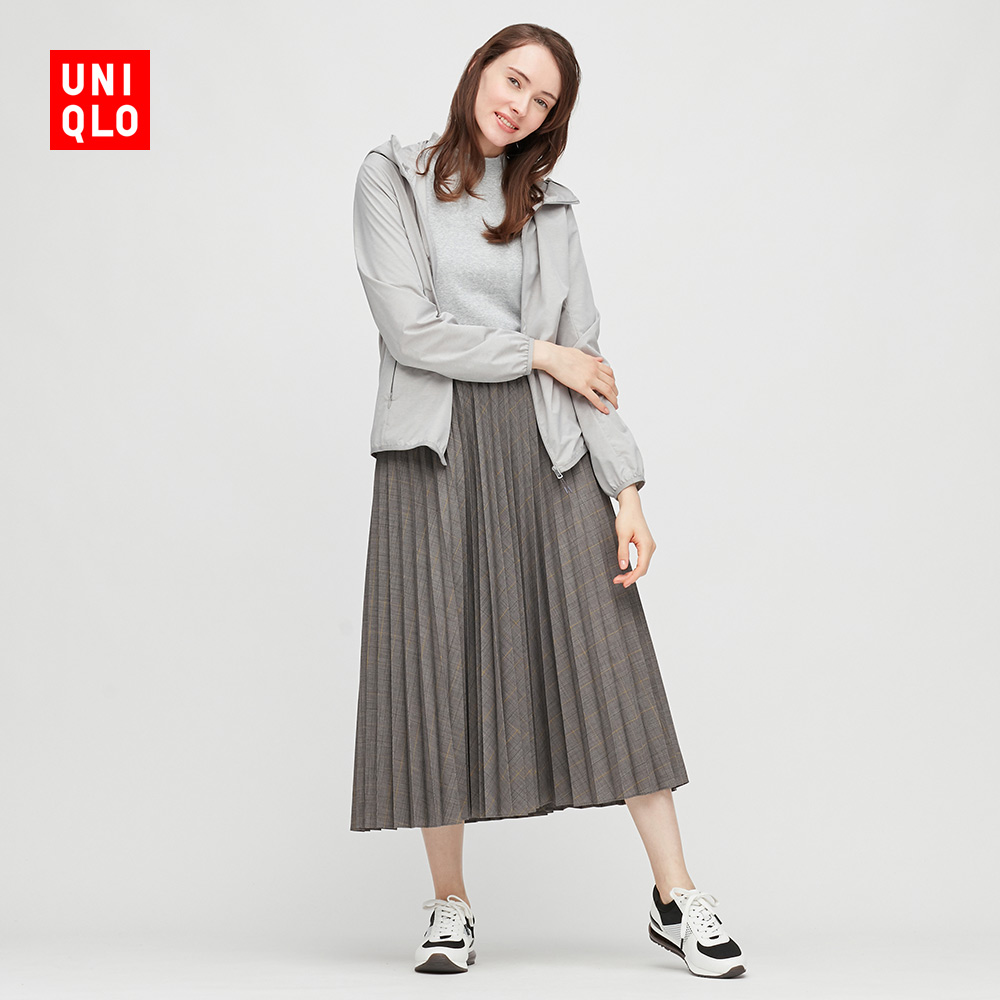 优衣库女装打褶长裙半身裙优衣库风琴裙429211uniqlo
