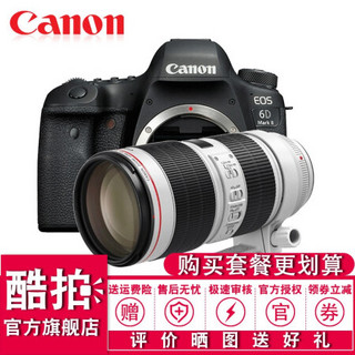 佳能（Canon）EOS 6D2/6D Mark II 专业全画幅数码单反相机 搭配EF 70-200mm f/2.8L IS三代 套餐三