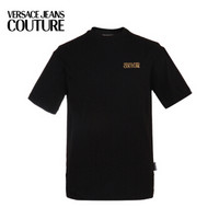 范思哲 VERSACE JEANS COUTURE 奢侈品 男士黑色棉纤短袖T恤 B3GUA7TP 36620 Y6A XXL码