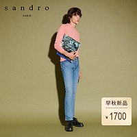 sandro2020秋冬新款男装经典小脚裤时尚单品水洗牛仔裤SHPJE00294