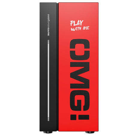 i FOR GAME 游戏悍将 OMG2 ATX RGB ATX机箱 半侧透 黑红色