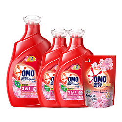 OMO 奥妙 全自动系列 洗衣液 3kg*1瓶+2kg*2瓶+480g*1袋 淡雅樱花