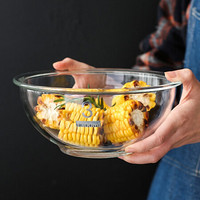 川岛屋 创意耐热玻璃碗家用大号打蛋盆和面烘焙西点碗沙拉碗料理碗W-96 3号