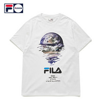 FILA FUSION 男子短袖T恤2020夏季新款潮牌印花短袖T 云白-WT 190/108A/XXXL