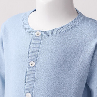无印良品 MUJI 婴儿 新疆棉天竺编织 七分袖开衫 纯棉 浅蓝色 100