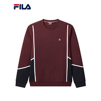 FILA 斐乐官方 男子套头卫衣 2020夏秋同款拼接简约时尚长袖男装 豪华紫-PU 175/96A/L