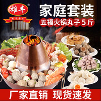 雄丰 五福家庭装火锅丸子套餐5x500g关东煮麻辣烫肉丸鱼丸餐饮食材