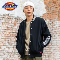 Dickies 棒球夹克 20秋 开衫卫衣 棒球夹克男 抓绒充棉夹克 休闲潮流棒球服 简约百搭上衣 DK008131 黑色 XL