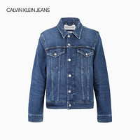 CK JEANS 2020秋冬新款 女装时尚金属扣磨边牛仔外套 J214612 1A4-蓝色 S