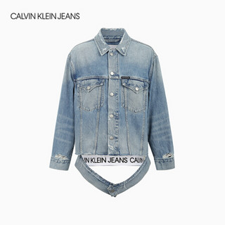 CK JEANS 2020秋冬新款 女装街头颓酷纯棉牛仔外套 J215054 1AA-牛仔蓝 S