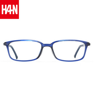 汉（HAN）近视眼镜框架男女款 TR全框时尚防辐射光学眼镜架 48394 蓝色款 配1.67非球面防蓝光镜片(400-1000度)