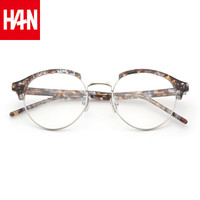 汉(HAN)眼睛框镜架女圆脸框架板材眼镜近视眼镜男41039 玳瑁 配1.67非球面防蓝光镜片(400-1000度)