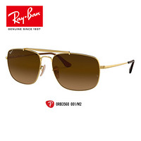 RayBan 雷朋太阳镜男款上校偏光渐变太阳镜0RB3560可定制 001/M2金色镜框棕色偏光渐变镜片 【定制单拍不发，镜片需另拍】尺寸61