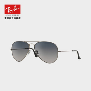 RayBan 雷朋太阳眼镜墨镜蛤蟆镜偏光开车墨镜0RB3025 004/78枪色镜框蓝灰色渐变镜片 【定制单拍不发，镜片需另拍】尺寸58