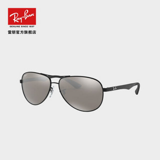 RayBan 雷朋蛤蟆镜飞行员形偏光反光开车碳纤维太阳眼镜0RB8313 002/K7黑色镜框偏光灰色反光镜片 尺寸61【定制单拍不发，镜片需另拍】