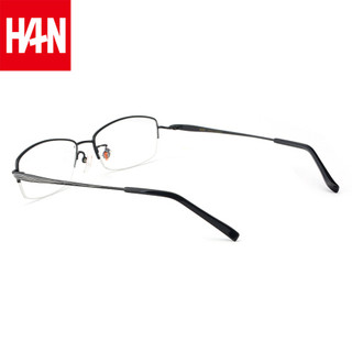 HAN/汉 49388 纯钛半框眼镜架 经典纯黑 49□20-140