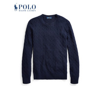 Ralph Lauren/拉夫劳伦男装 经典款绞花编结圆领毛衫 10167 B82-海军蓝 S