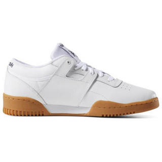 Reebok锐步男鞋系带皮革透气减震运动鞋休闲鞋板鞋63978 White / Gum 10