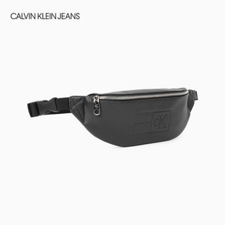 CK JEANS 2020秋冬新款 男包压印LOGO时尚弧形腰包 HH2323P1100 001-黑色 ST