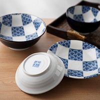 美浓烧 日式复古陶瓷家用圆形单个防烫防滑米饭碗甜品碗餐具组合 8.0英寸汤碗
