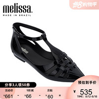 melissa 梅丽莎spider ad2020春夏新品性感一字带搭扣女士凉鞋32657 黑色 7/38码