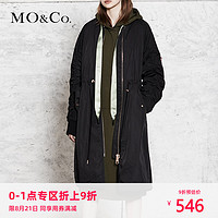 MOCO秋季轻薄棉服棉衣外套女中长款MA173COT501 摩安珂