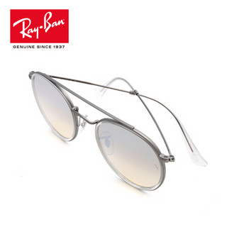 RayBan雷朋太阳镜圆形渐变彩膜镜片潮流双梁墨镜0RB3647N可定制 90869U青铜色镜框银色渐变反光镜片 尺寸51