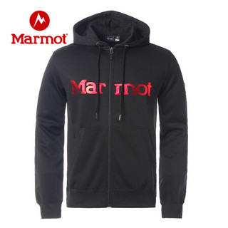 Marmot/土拨鼠20春夏新款户外男柔软保暖透气长袖开衫卫衣帽衫 灰色1356 L 欧码偏大