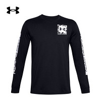 安德玛官方UA Box Logo Sketch男子运动长袖T恤Under Armour1357177 黑色001 XXL